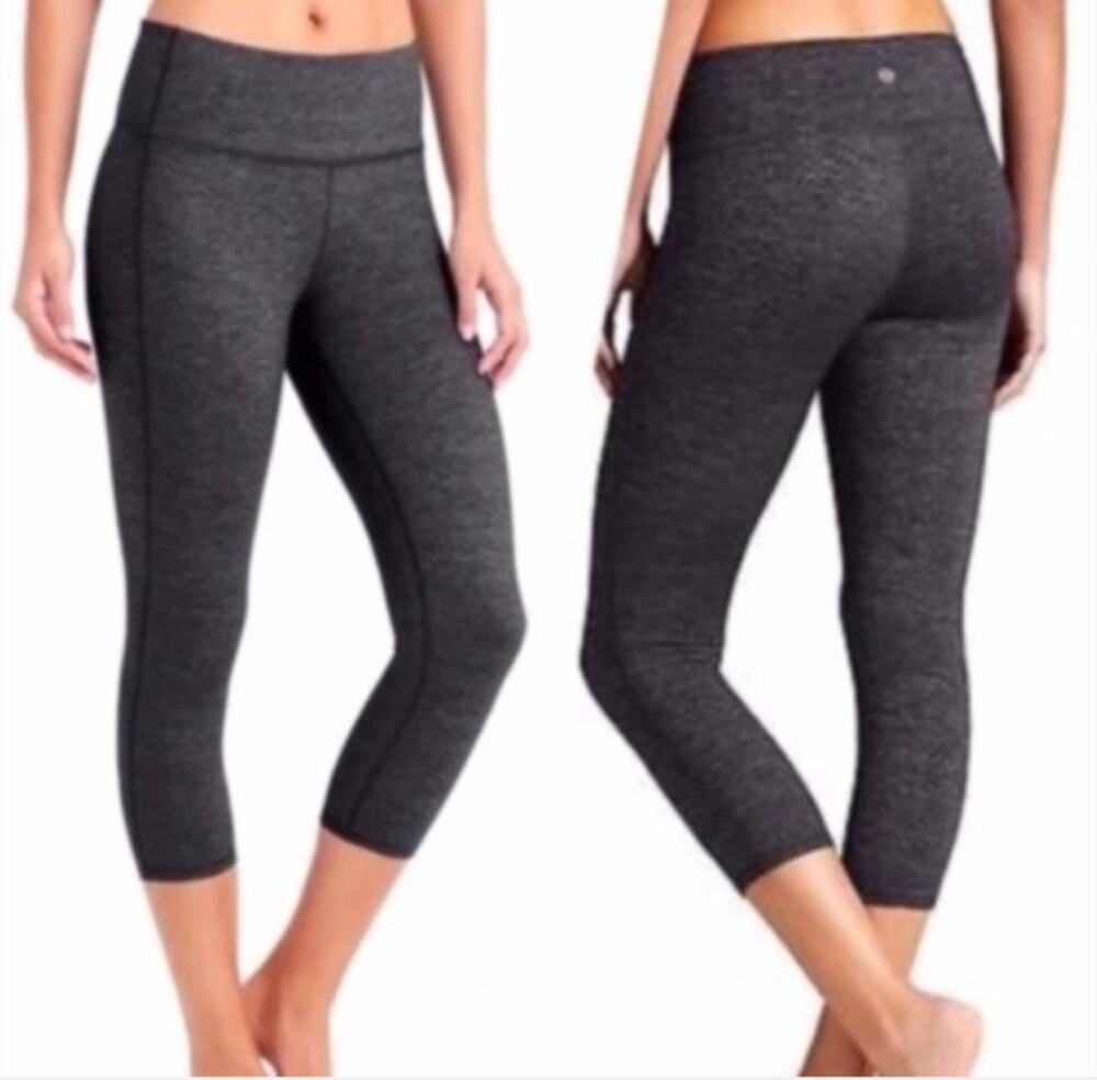 Athleta Space Dye Gray Capri Crop Leggings Loungewear Athleisure Athletic 138356